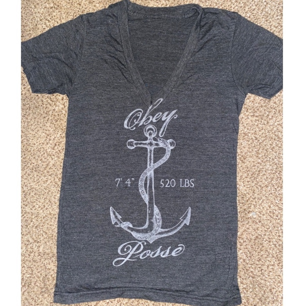 Dark Grey Obey Posse V-Neck